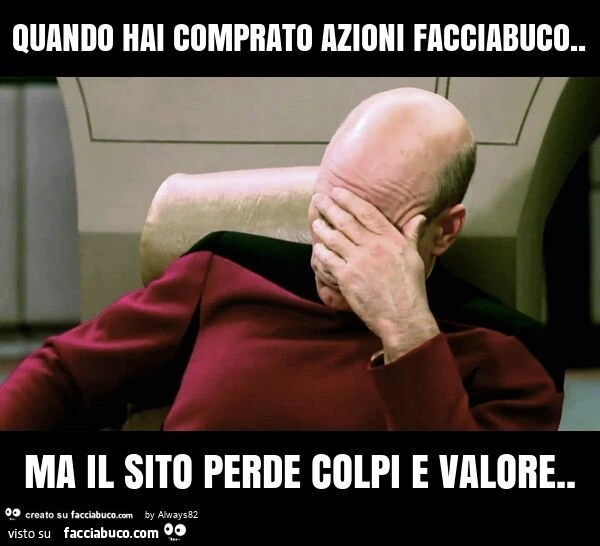 Quando hai comprato azioni facciabuco. ma il sito perde colpi e valore