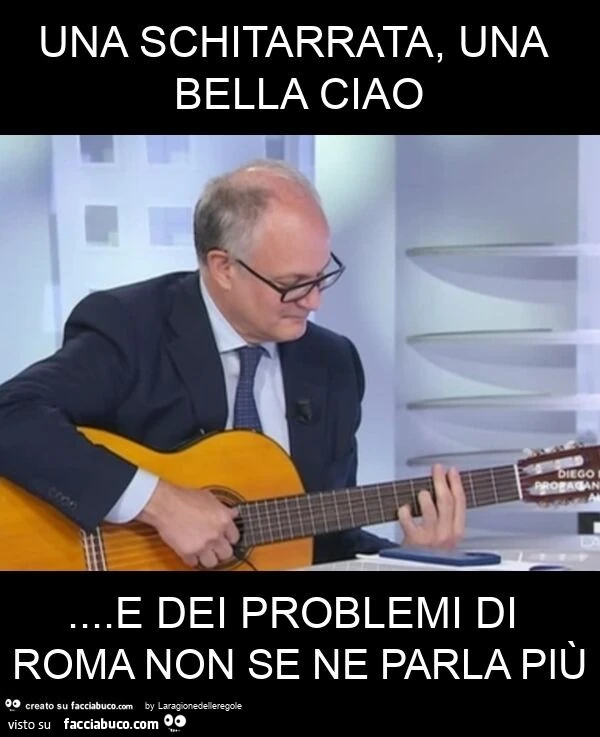 Una schitarrata, una bella ciao&hellip; e dei problemi di roma non se ne parla più