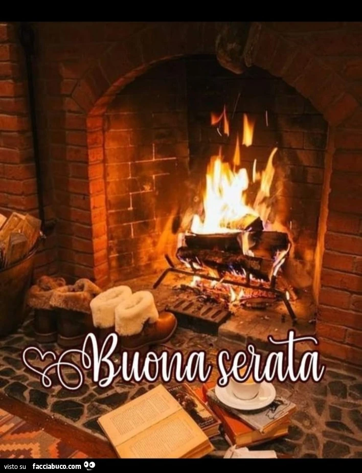 Caminetto acceso. Buona serata