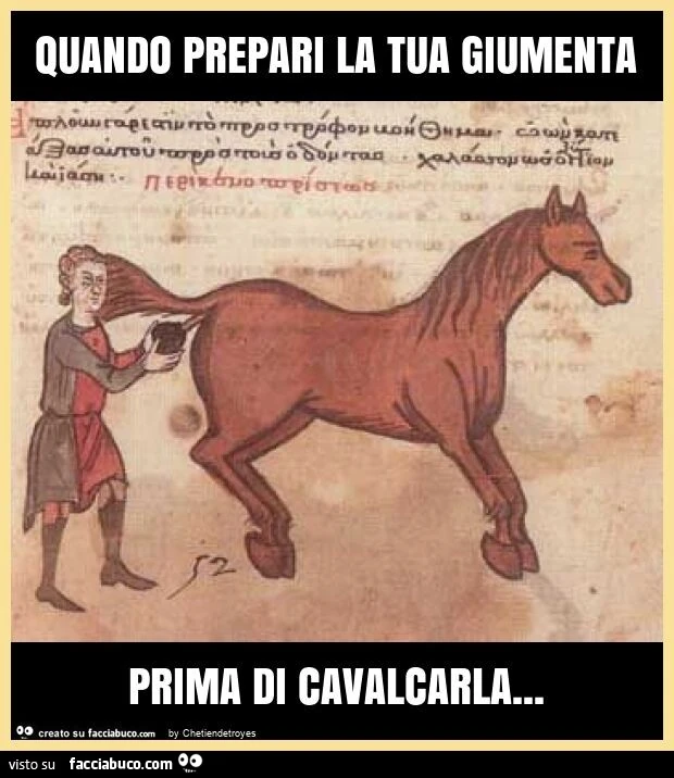 Quando prepari la tua giumenta prima di cavalcarla