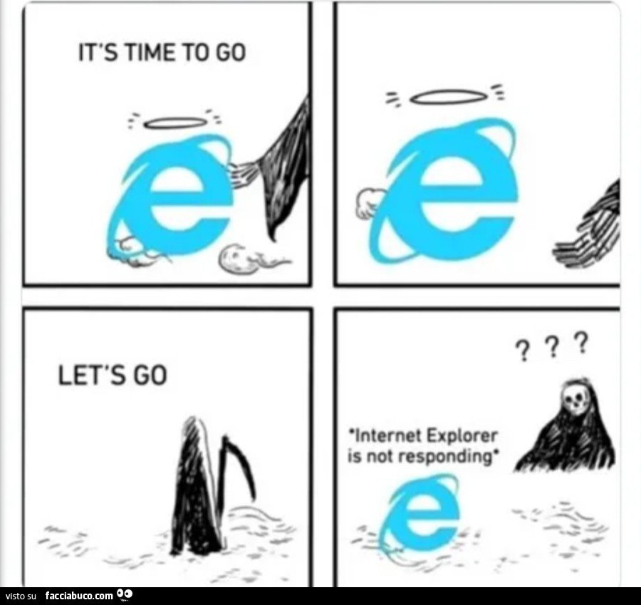 IE it's time to go. Let's go. Internet Explorer is not responding