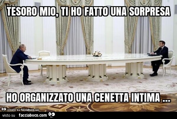Tesoro mio, ti ho fatto una sorpresa ho organizzato una cenetta intima