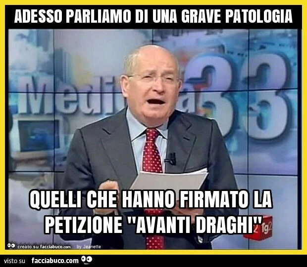 Quelli che hanno firmato la petizione "avanti draghi"