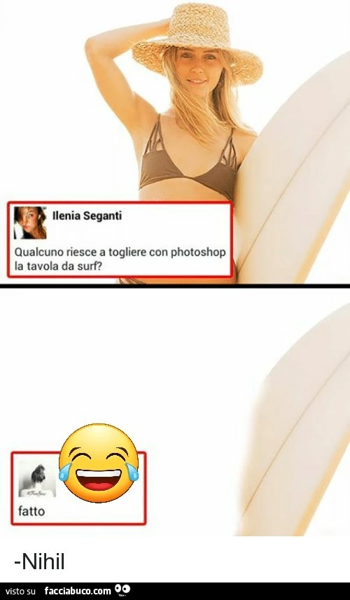 Qualcuno riesce a togliere con photoshop la tavola da surf? fatto