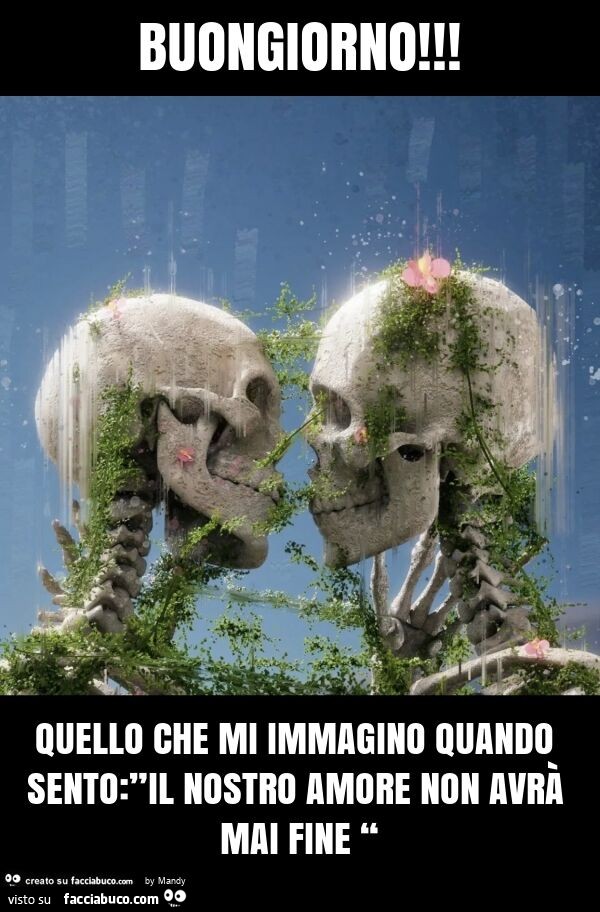 Buongiorno! Quello che mi immagino quando sento: ”il nostro amore non avrà mai fine “