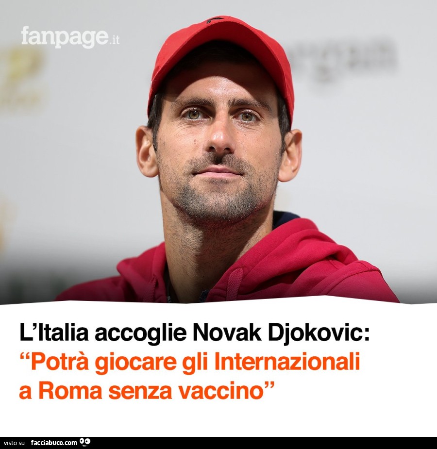 L'Italia accoglie Novak Djokovic Potrà giocare gli internazionali a Roma senza vaccino