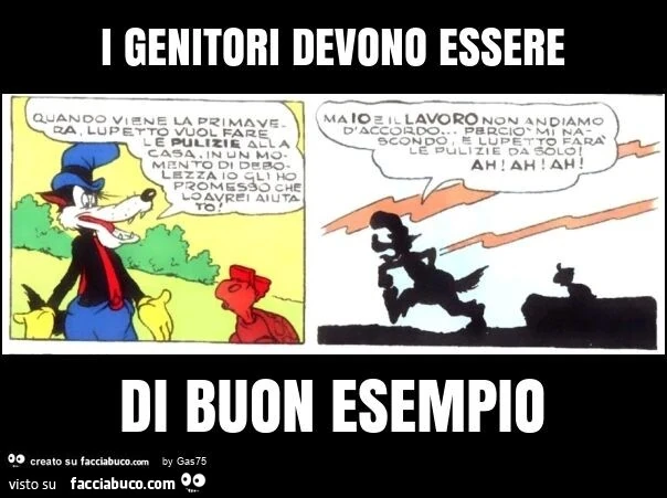 I genitori devono essere di buon esempio
