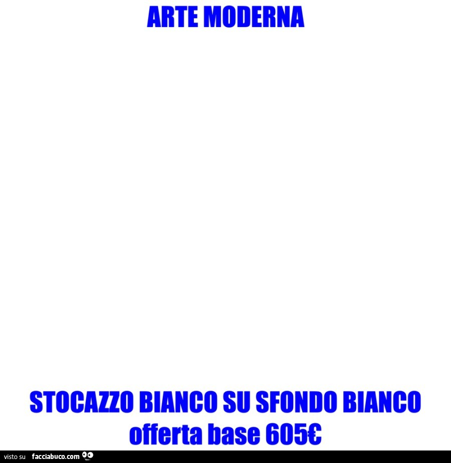 Arte moderna stocazzo bianco su sfondo bianco offerta base 605€