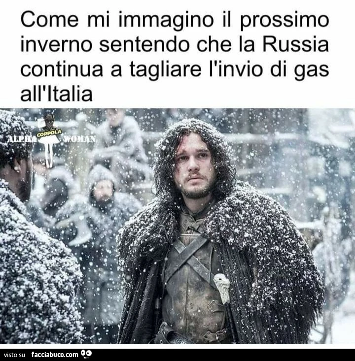 Come mi immagino il prossimo inverno sentendo che la russia continua a tagliare l'invio di gas all'italia