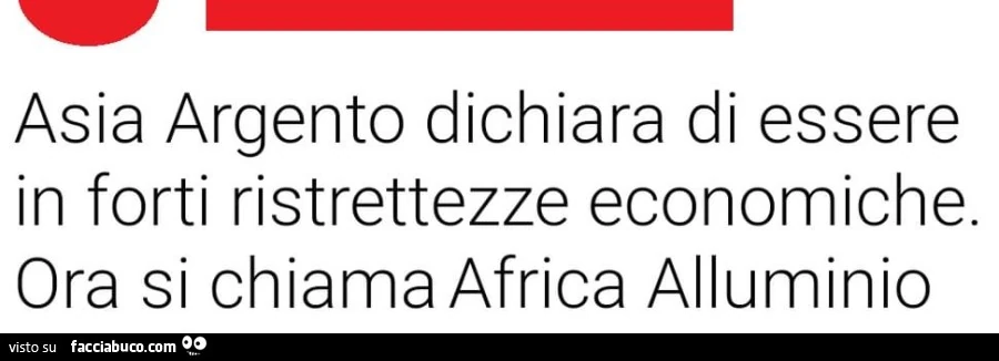 Asia Argento dichiara di essere in forti ristrettezze economiche. Ora si chiama africa alluminio
