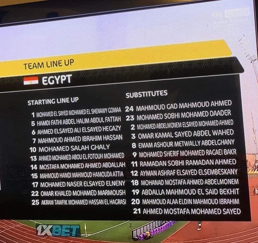 Giocatori Egitto coppa d'Africa