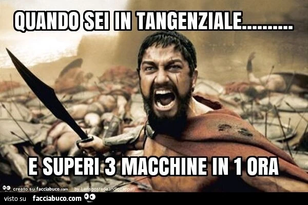 Quando sei in tangenziale&hellip; e superi 3 macchine in 1 ora