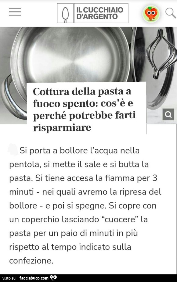Cottura della pasta a fuoco spento: cos'è e perché potrebbe farti risparmiare