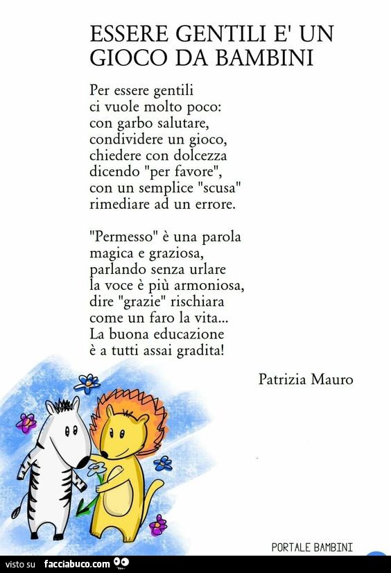 Essere gentili è un gioco da bambini