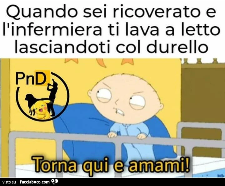 Quando sei ricoverato e l'infermiera ti lava a letto