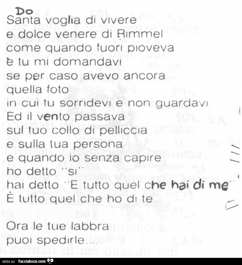 Santa voglia di vivere e dolce venere di come quando fuori pioveva b tu mi domandavi se per caso avevo ancora quella foto in cui tu sorridevi e non guardavi. ed il vento passava sul tuo collo di pelliccia