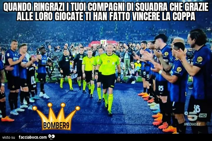 Quando ringrazi i tuoi compagni di squadra che grazie alle loro giocate