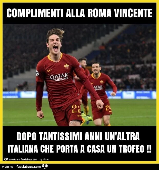 Complimenti alla roma vincente dopo tantissimi anni un'altra italiana che porta a casa un trofeo