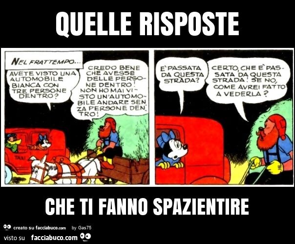 Quelle risposte che ti fanno spazientire
