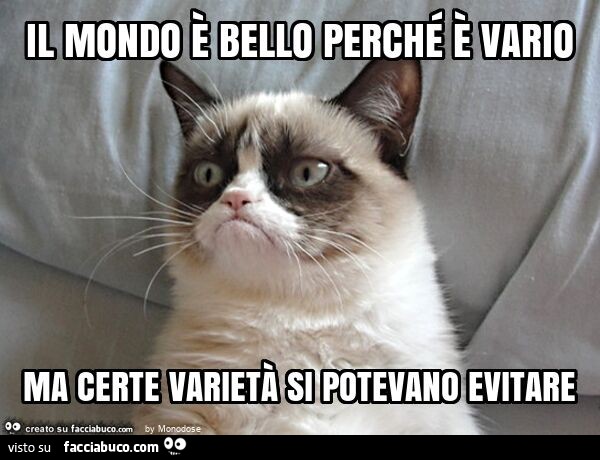 Il mondo è bello perché è vario ma certe varietà si potevano evitare