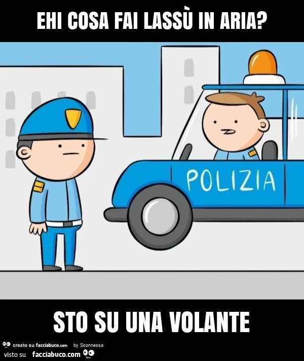Ehi cosa fai lassù in aria? Sto su una volante