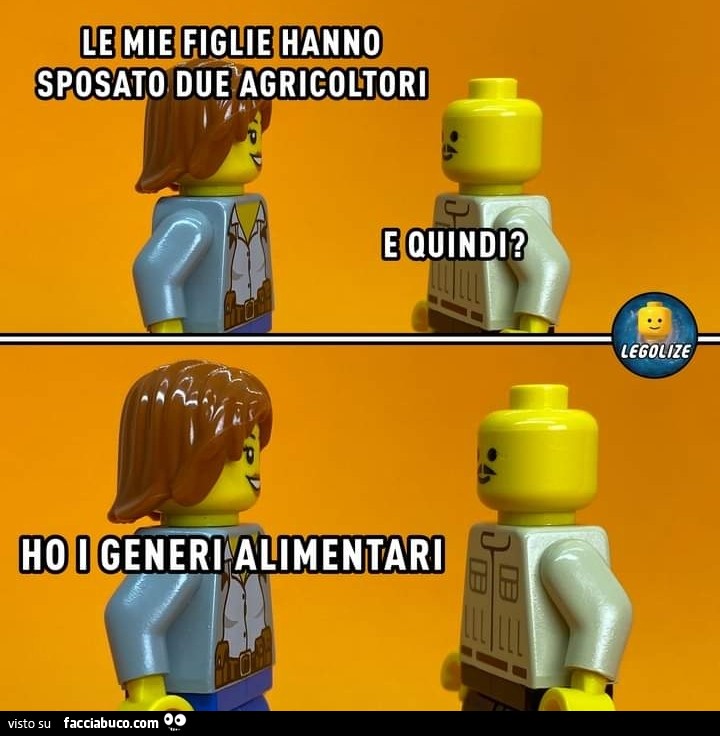 Le mie figlie hanno sposato due agricoltori. e quindi? ho i generi alimentari