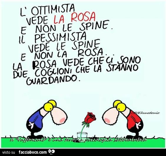Vignetta Cavez. L'ottimista vede la rosa e non le spine