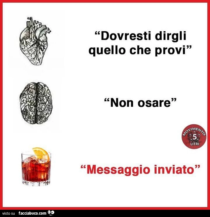 Dovresti dirgli quello che provi. Non osare. Messaggio inviato