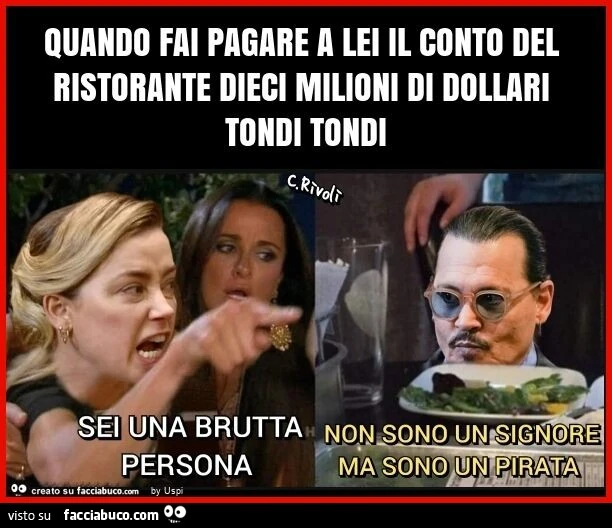 Quando fai pagare a lei il conto del ristorante dieci milioni di dollari tondi tondi