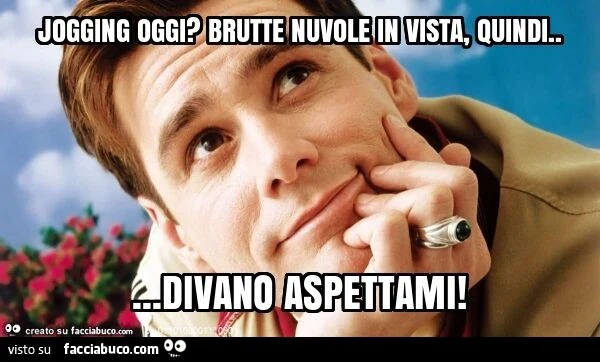 Jogging oggi? brutte nuvole in vista, quindi&hellip; divano aspettami