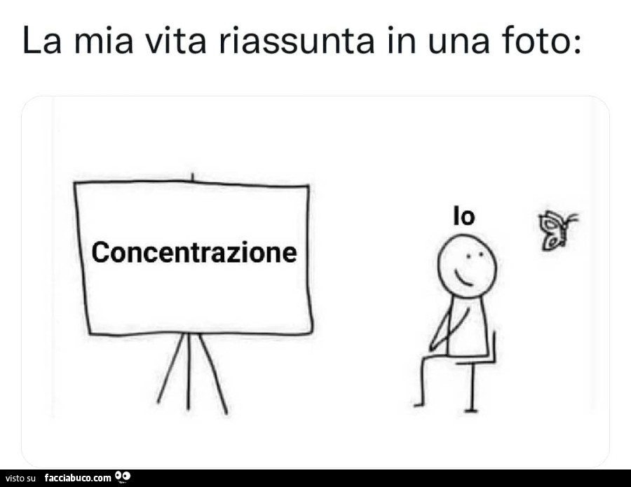 La mia vita riassunta in una foto: concentrazione