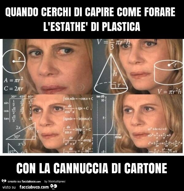 Quando cerchi di capire come forare l'estathè di plastica con la cannuccia di cartone