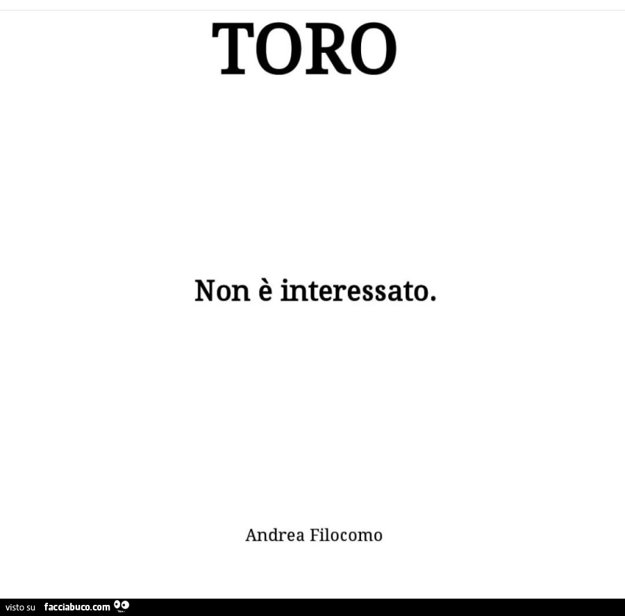 Toro non è interessato