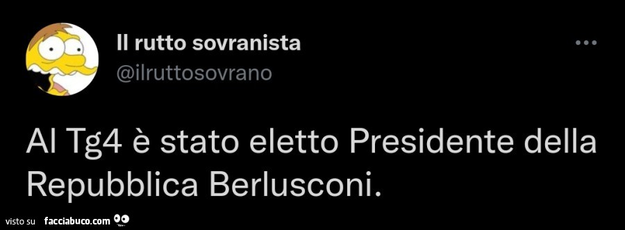 Al tg4 è stato eletto presidente della repubblica berlusconi