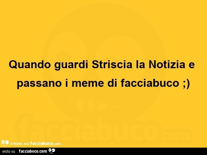 Quando guardi striscia la notizia e passano i meme di facciabuco ;)