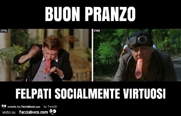 Buon pranzo felpati socialmente virtuosi