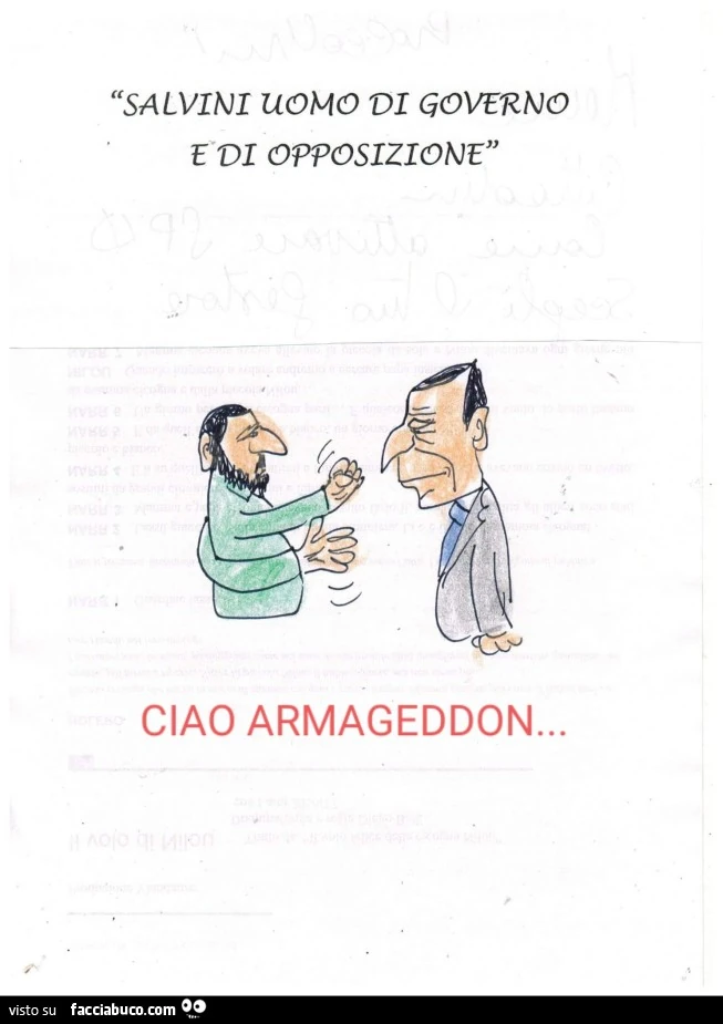 Salvini uomo di governo e di opposizione ciao armageddon&hellip;
