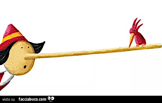 Picchio sul naso di Pinocchio