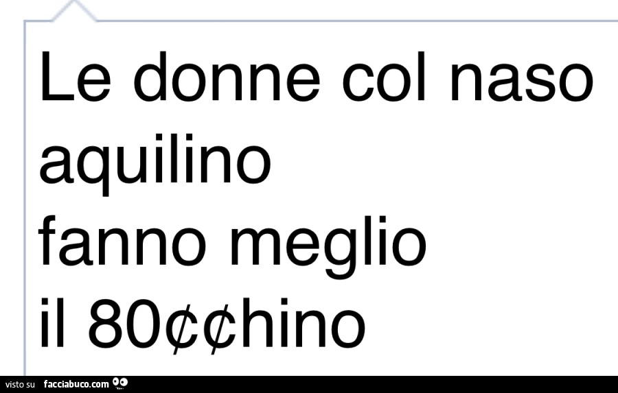 Le donne col naso aquilino fanno meglio il bocchino