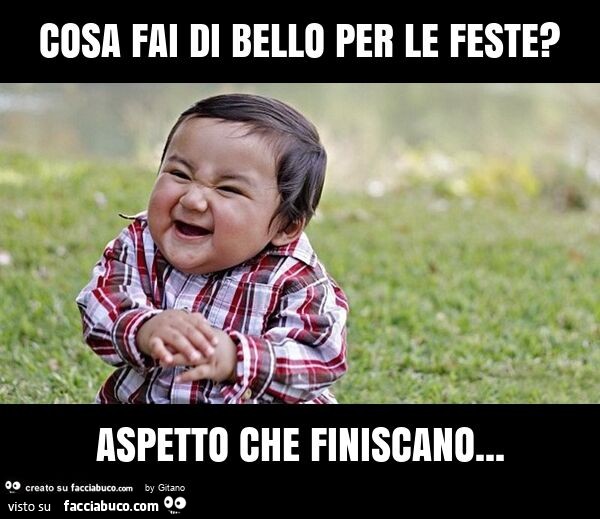 Cosa fai di bello per le feste? aspetto che finiscano