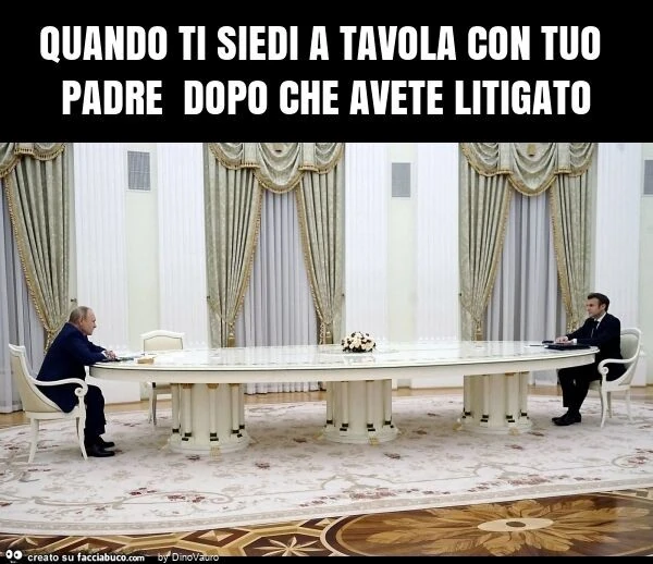 Quando ti siedi a tavola con tuo padre dopo che avete litigato