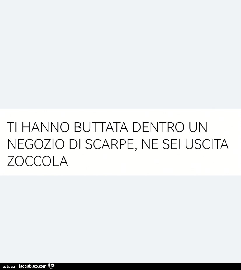 Ti hanno buttata dentro un negozio di scarpe, ne sei uscita zoccola