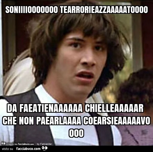 Soniiiiooooooo tearrorieazzaaaaatoooo da faeatienaaaaaa chielleaaaaar che non paearlaaaa coearsieaaaaavoooo