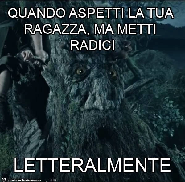 Quando aspetti la tua ragazza, ma metti radici letteralmente