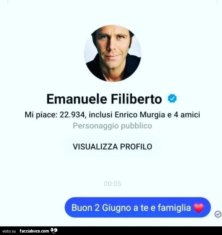 Emanuele Filiberto. buon 2 giugno a te e famiglia