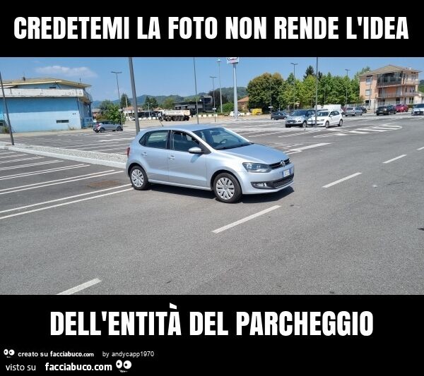 Credetemi la foto non rende l'idea dell'entità del parcheggio