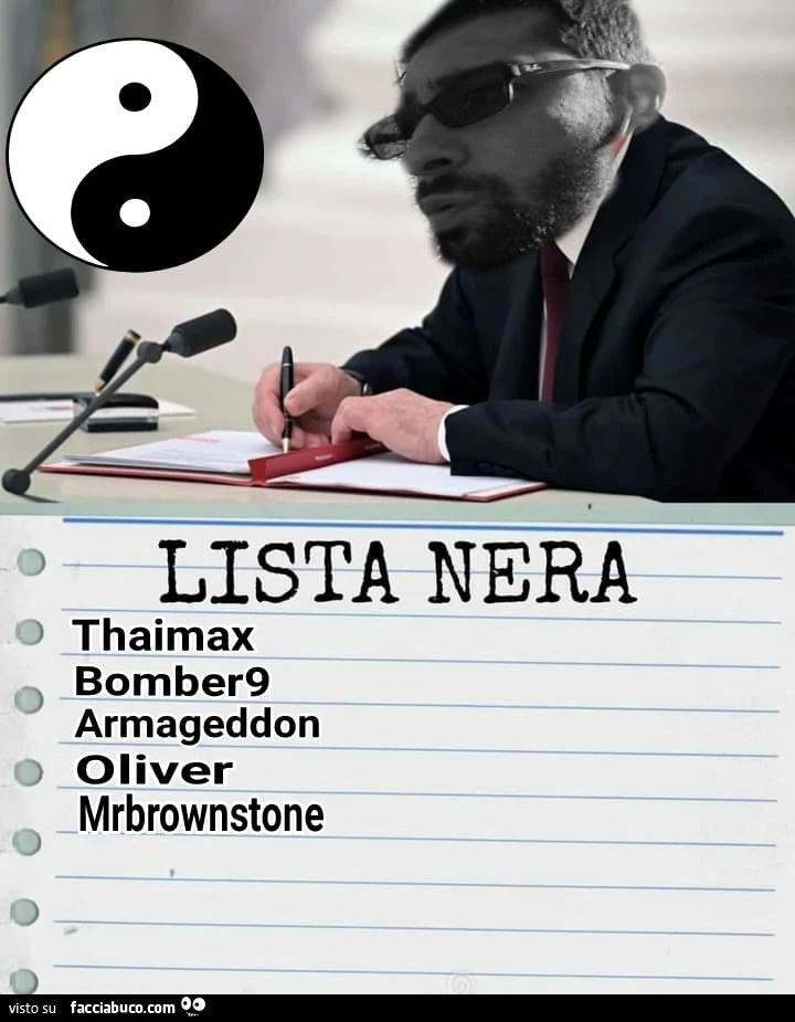 Black list Facciabuco Thaimax
