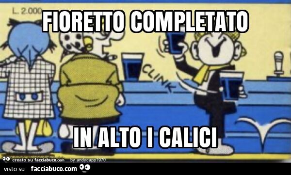 Fioretto completato in alto i calici