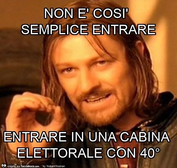 Non è così semplice entrare entrare in una cabina elettorale con 40°