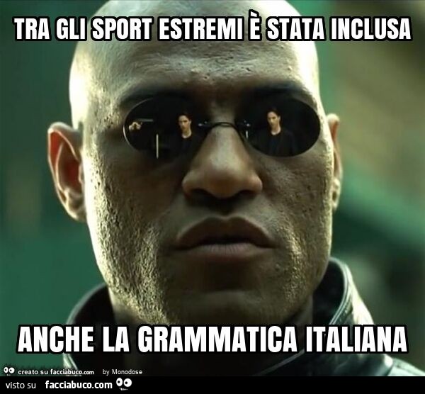 Tra gli sport estremi è stata inclusa anche la grammatica italiana